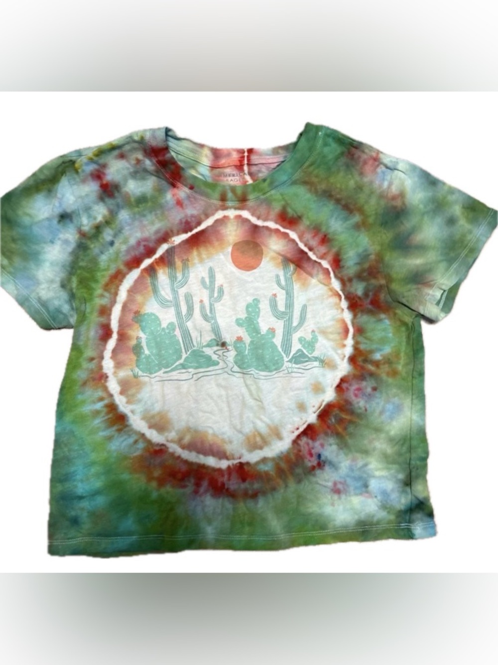 abercrombie kids Green Multi Tie-Dye Cactus Sun Tee